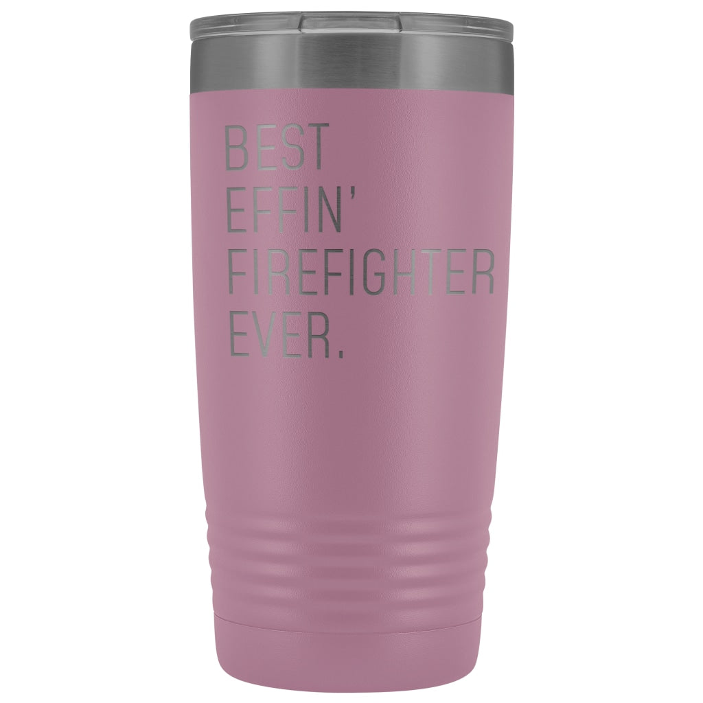 Personalized Firefighter Gift: Best Effin Firefighter Ever. Insulated Tumbler 20oz $29.99 | Light Purple Tumblers