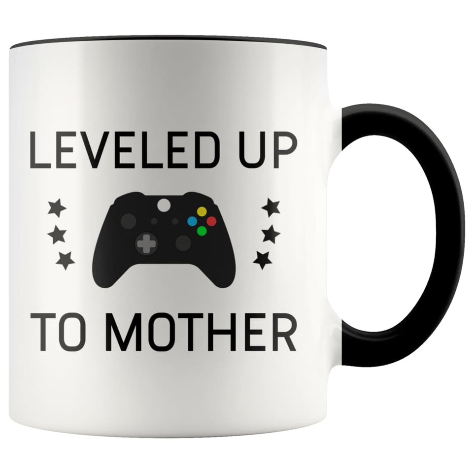 Personalized First Time Mother's Day New Mom Gift: Leveled Up To Mother Coffee Mug
