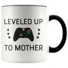 Personalized First Time Mothers Day New Mom Gift: Leveled Up To Mother Coffee Mug $14.99 | Black Drinkware