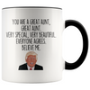 Personalized Funny Aunt Gifts Donald Trump Parody Gag Gifts for Aunt Coffee Mug $19.99 | Black Drinkware