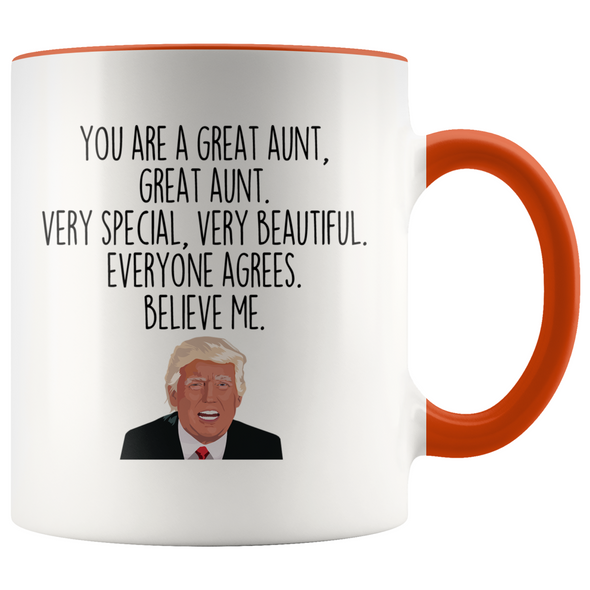 Personalized Funny Aunt Gifts Donald Trump Parody Gag Gifts for Aunt Coffee Mug $19.99 | Orange Drinkware