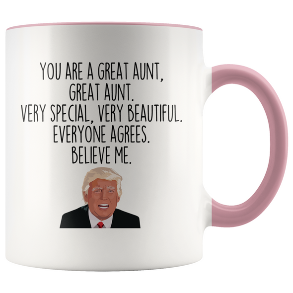 Personalized Funny Aunt Gifts Donald Trump Parody Gag Gifts for Aunt Coffee Mug $19.99 | Pink Drinkware