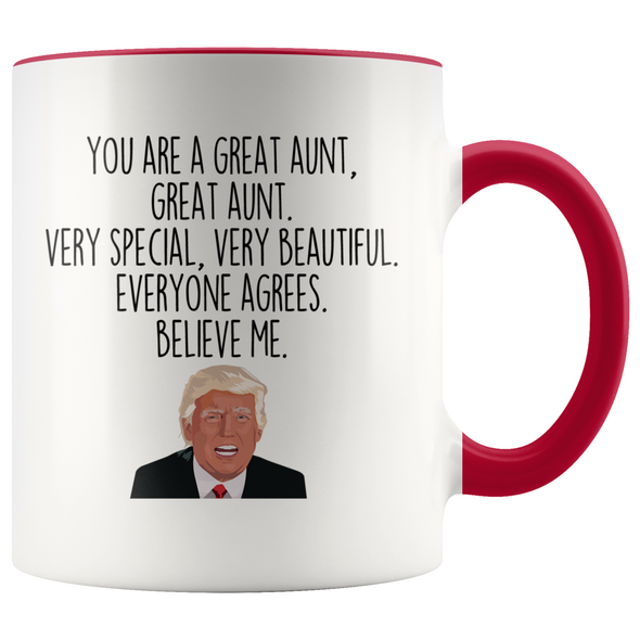Personalized Funny Aunt Gifts Donald Trump Parody Gag Gifts for Aunt Coffee Mug $19.99 | Red Drinkware