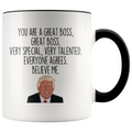 Personalized Funny Boss Gifts Donald Trump Parody Gag Gifts for Boss Coffee Mug $19.99 | Black Drinkware