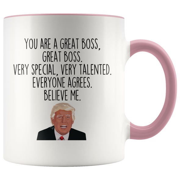 Personalized Funny Boss Gifts Donald Trump Parody Gag Gifts for Boss Coffee Mug $19.99 | Pink Drinkware