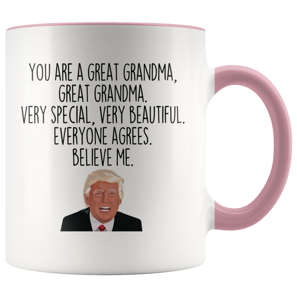 Personalized Funny Grandma Gifts Donald Trump Parody Gag Gifts for Grandma Coffee Mug $19.99 | Pink Drinkware