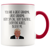 Personalized Funny Grandma Gifts Donald Trump Parody Gag Gifts for Grandma Coffee Mug $19.99 | Red Drinkware