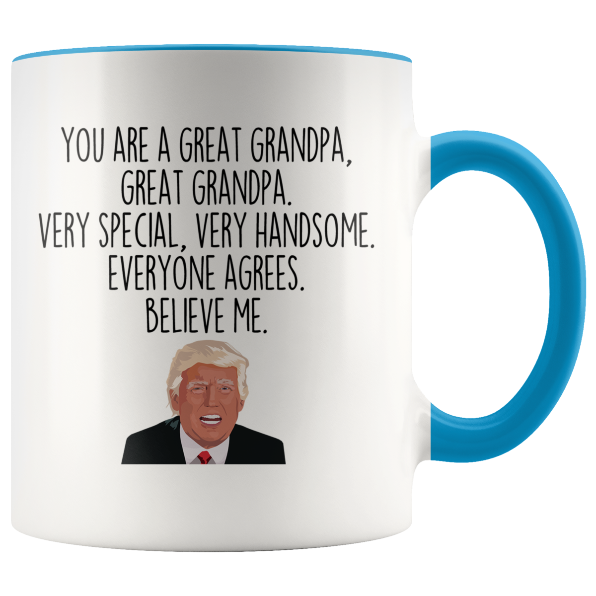 Personalized Funny Grandpa Gifts Donald Trump Parody Gag Gifts for Grandpa Coffee Mug $19.99 | Blue Drinkware