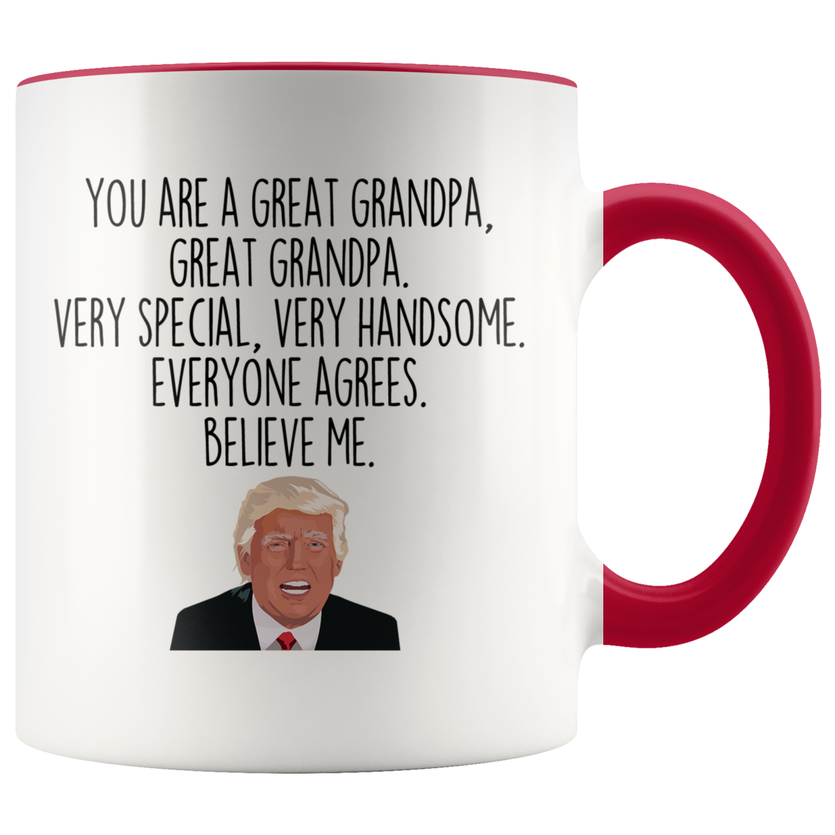 Personalized Funny Grandpa Gifts Donald Trump Parody Gag Gifts for Grandpa Coffee Mug $19.99 | Red Drinkware