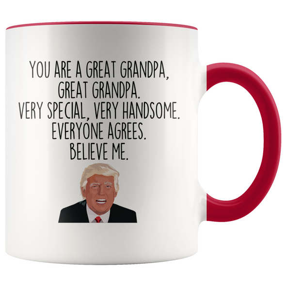 Personalized Funny Grandpa Gifts Donald Trump Parody Gag Gifts for Grandpa Coffee Mug $19.99 | Red Drinkware