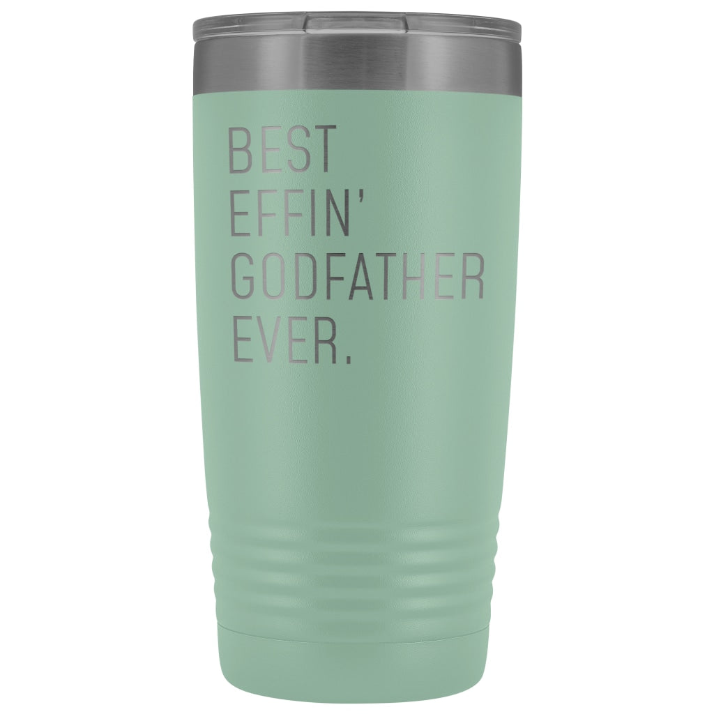 Personalized Godfather Gift: Best Effin Godfather Ever. Insulated Tumbler 20oz $29.99 | Teal Tumblers