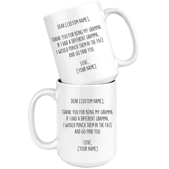 Personalized Gramma Gifts | Custom Name Mug | Funny Gifts for Gramma | Thank You For Being My Gramma Coffee Mug 11oz or 15oz $19.99 |