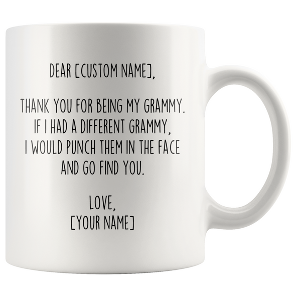 Personalized Grammy Gifts | Custom Name Mug | Funny Gifts for Grammy | Thank You For Being My Grammy Coffee Mug 11oz or 15oz $19.99 | 11oz