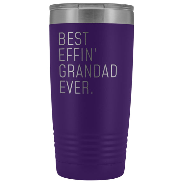 Personalized Grandad Gift: Best Effin Grandad Ever. Insulated Tumbler 20oz $29.99 | Purple Tumblers