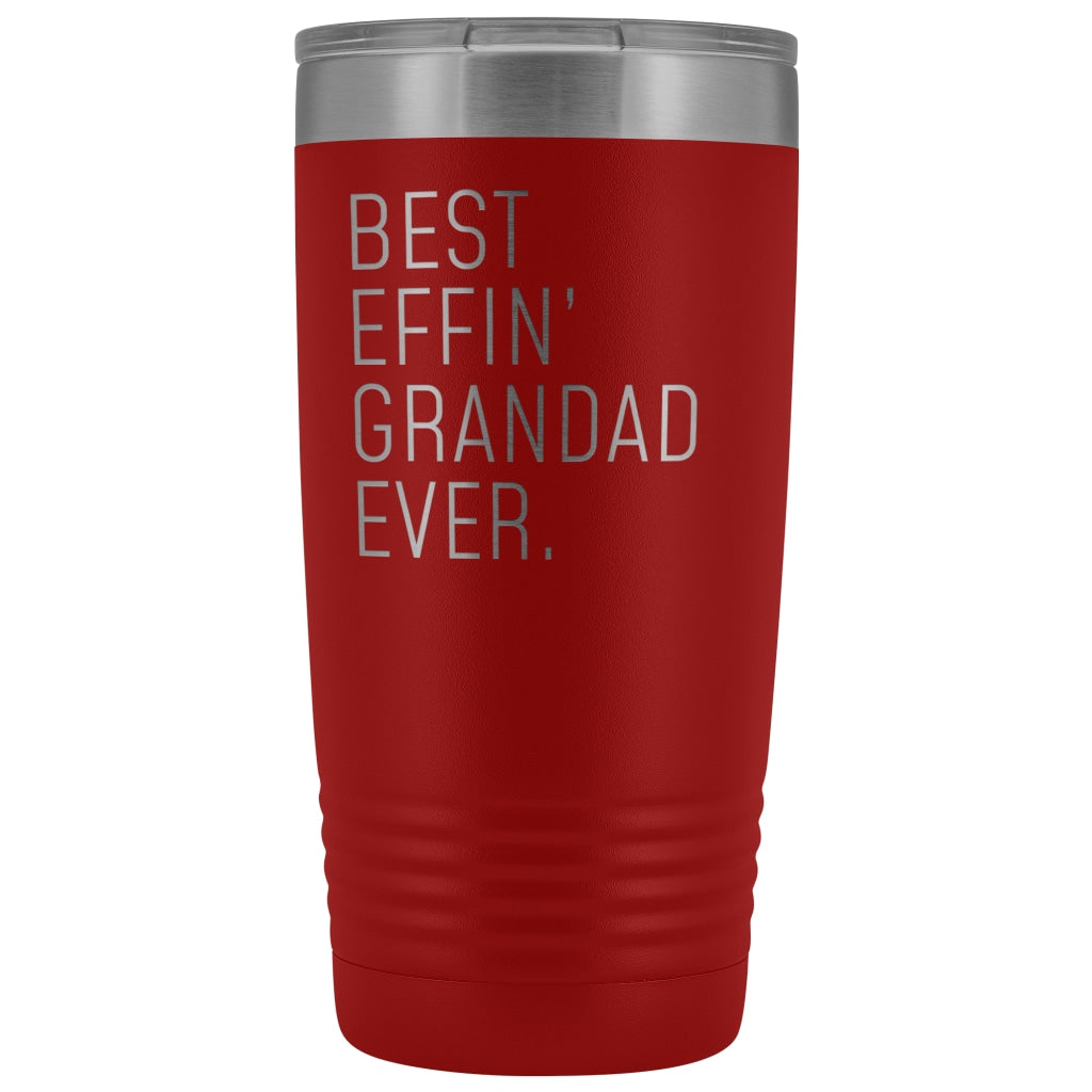 Personalized Grandad Gift: Best Effin Grandad Ever. Insulated Tumbler 20oz $29.99 | Red Tumblers