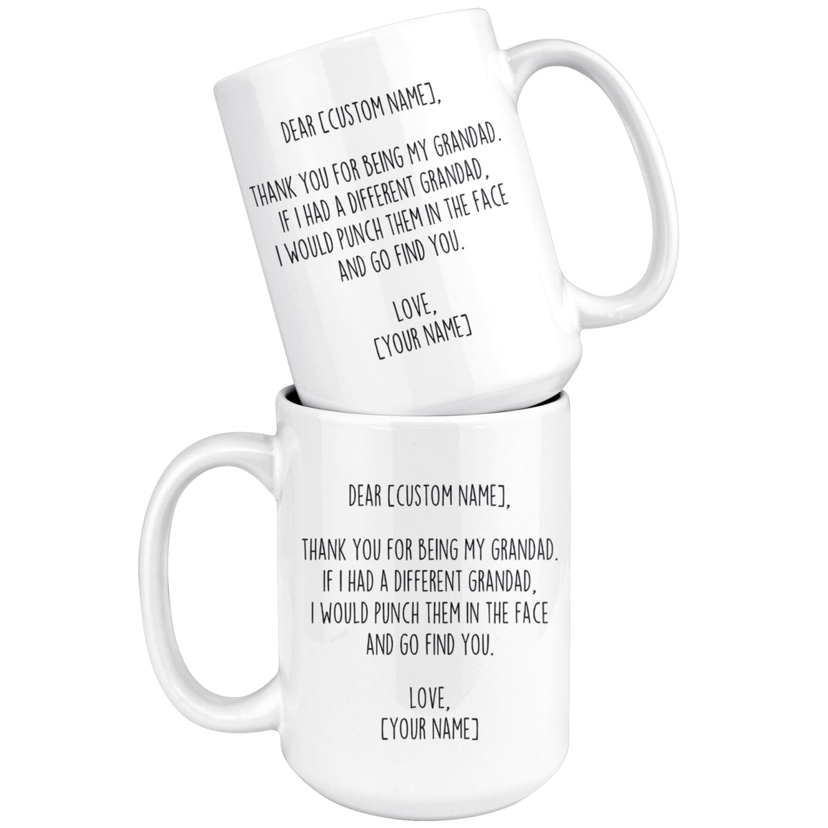 Personalized Grandad Gifts | Custom Name Mug | Funny Gifts for Grandad | Thank You For Being My Grandad Coffee Mug 11oz or 15oz $19.99 |