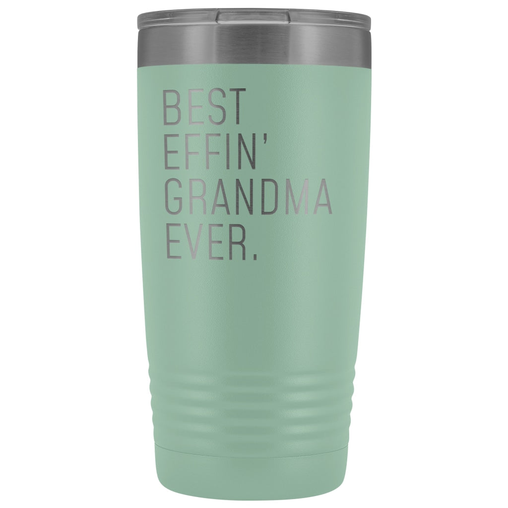 Personalized Grandma Gift: Best Effin Grandma Ever. Insulated Tumbler 20oz $29.99 | Teal Tumblers