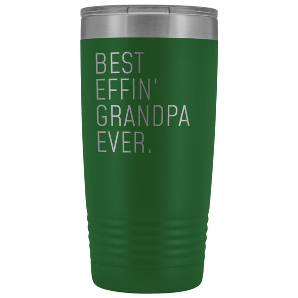 Personalized Grandpa Gift: Best Effin Grandpa Ever. Insulated Tumbler 20oz $29.99 | Green Tumblers