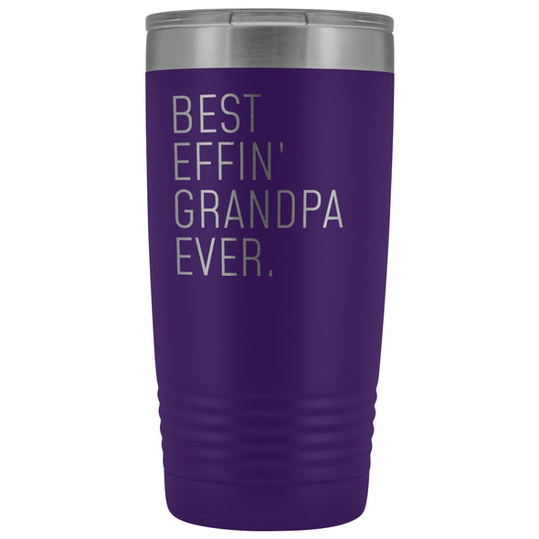 Personalized Grandpa Gift: Best Effin Grandpa Ever. Insulated Tumbler 20oz $29.99 | Purple Tumblers