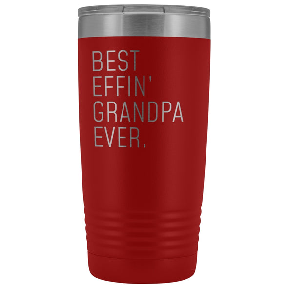 Personalized Grandpa Gift: Best Effin Grandpa Ever. Insulated Tumbler 20oz $29.99 | Red Tumblers
