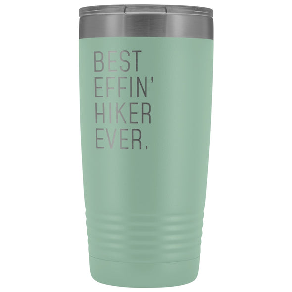 Personalized Hiking Gift: Best Effin Hiker Ever. Insulated Tumbler 20oz $29.99 | Teal Tumblers