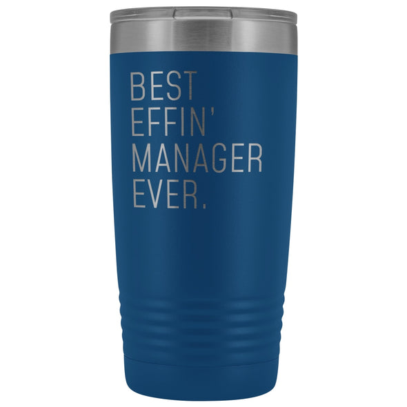 Personalized Manager Gift: Best Effin Manager Ever. Insulated Tumbler 20oz $29.99 | Blue Tumblers