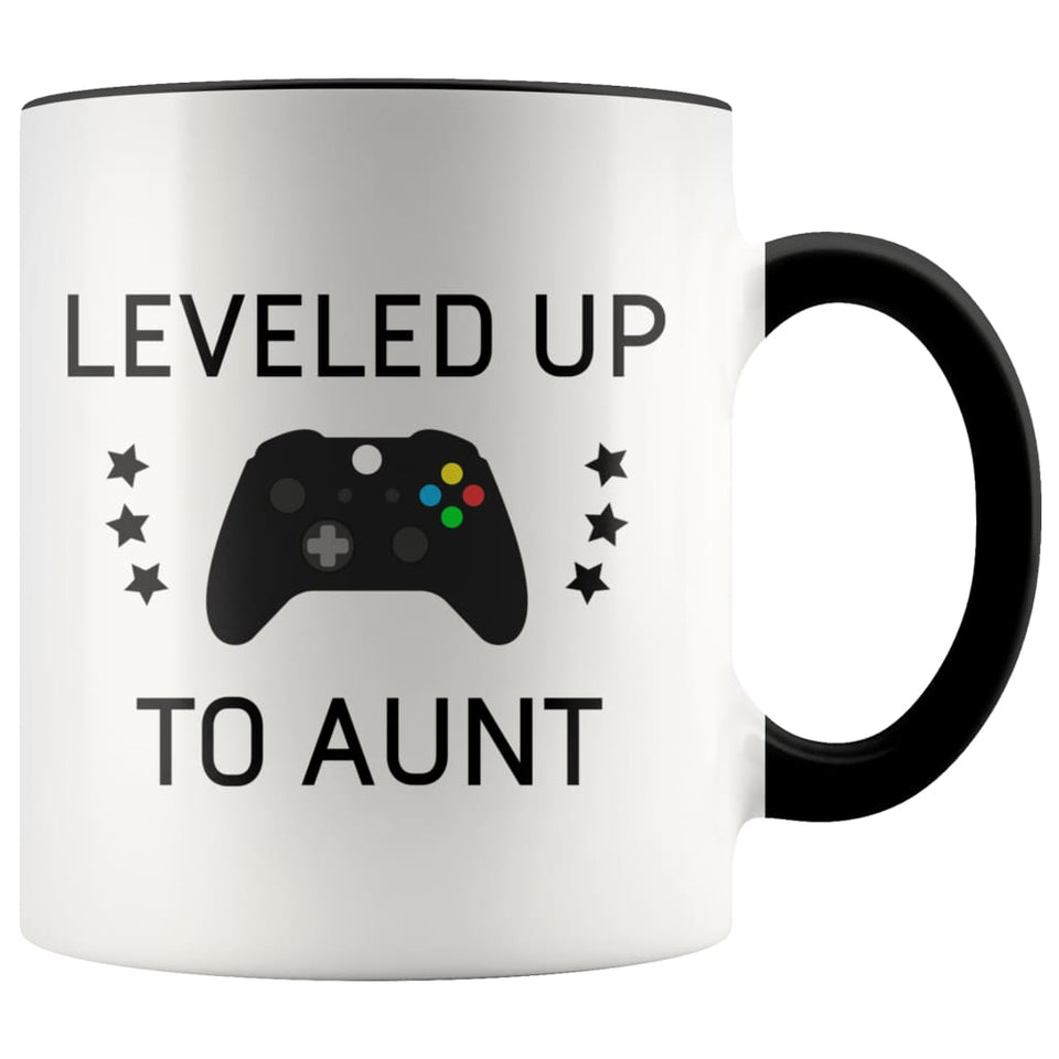 Personalized New Aunt Gift: Leveled Up To Aunt Coffee Mug