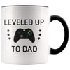 Personalized New Dad Gift: Leveled Up To Dad Coffee Mug $14.99 | Black Drinkware