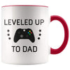Personalized New Dad Gift: Leveled Up To Dad Coffee Mug $14.99 | Red Drinkware