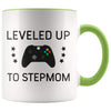 Personalized New Stepmom Gift: Leveled Up To Stepmom Coffee Mug $14.99 | Green Drinkware