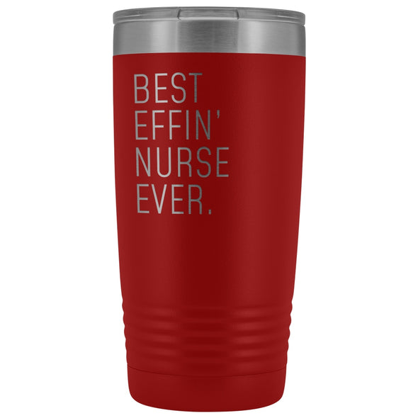 Personalized Nurse Gift: Best Effin Nurse Ever. Insulated Tumbler 20oz $29.99 | Red Tumblers