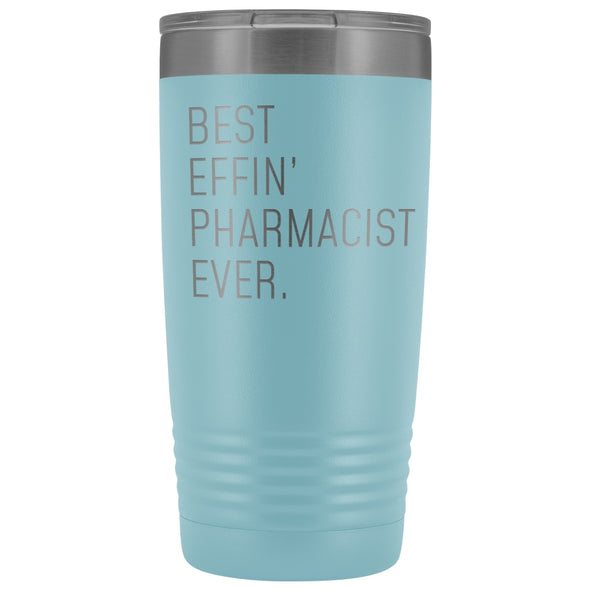 Personalized Pharmacist Gift: Best Effin Pharmacist Ever. Insulated Tumbler 20oz $29.99 | Light Blue Tumblers