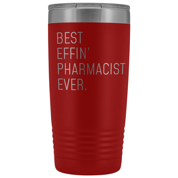 Personalized Pharmacist Gift: Best Effin Pharmacist Ever. Insulated Tumbler 20oz $29.99 | Red Tumblers