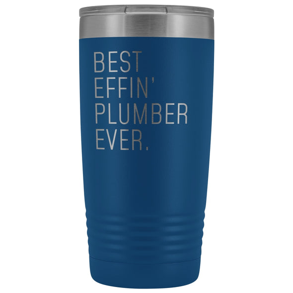 Personalized Plumber Gift: Best Effin Plumber Ever. Insulated Tumbler 20oz $29.99 | Blue Tumblers