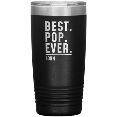Personalized Pop Gifts Custom Name Gift for Pop Christmas Birthday Father’s Day Pop Coffee Travel Mug 20oz Tumbler $24.99 | Black Tumblers