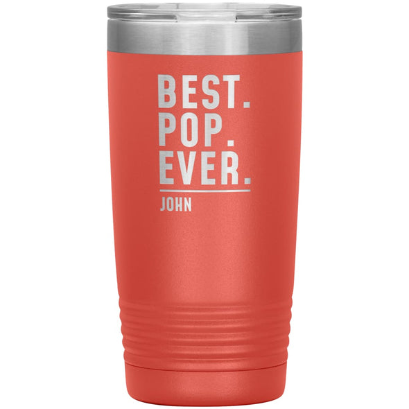 Personalized Pop Gifts Custom Name Gift for Pop Christmas Birthday Father’s Day Pop Coffee Travel Mug 20oz Tumbler $24.99 | Coral Tumblers