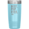 Personalized Pop Gifts Custom Name Gift for Pop Christmas Birthday Father’s Day Pop Coffee Travel Mug 20oz Tumbler $24.99 | Light Blue 