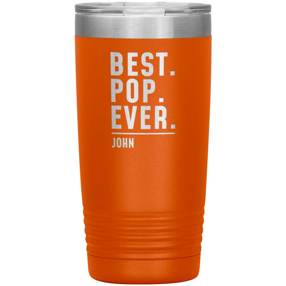 Personalized Pop Gifts Custom Name Gift for Pop Christmas Birthday Father’s Day Pop Coffee Travel Mug 20oz Tumbler $24.99 | Orange Tumblers