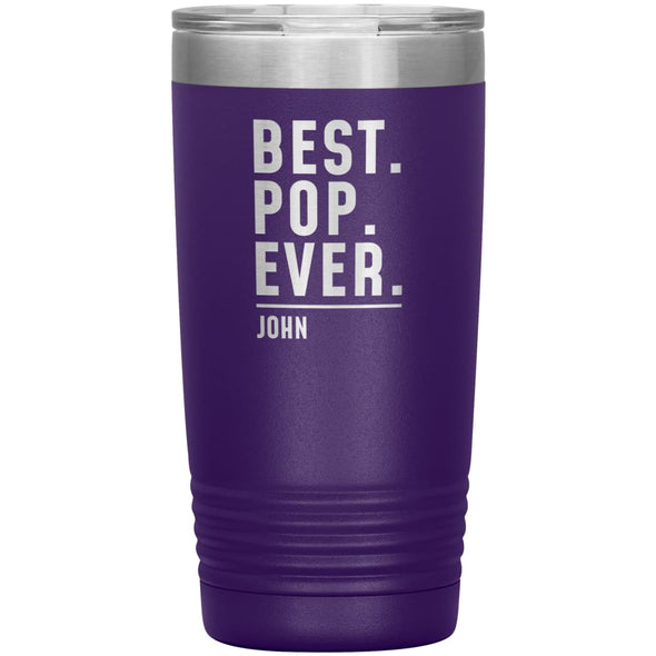 Personalized Pop Gifts Custom Name Gift for Pop Christmas Birthday Father’s Day Pop Coffee Travel Mug 20oz Tumbler $24.99 | Purple Tumblers