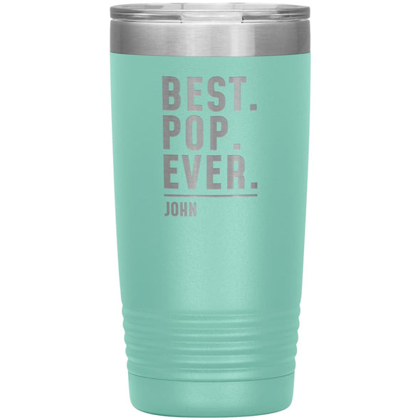 Personalized Pop Gifts Custom Name Gift for Pop Christmas Birthday Father’s Day Pop Coffee Travel Mug 20oz Tumbler $24.99 | Teal Tumblers