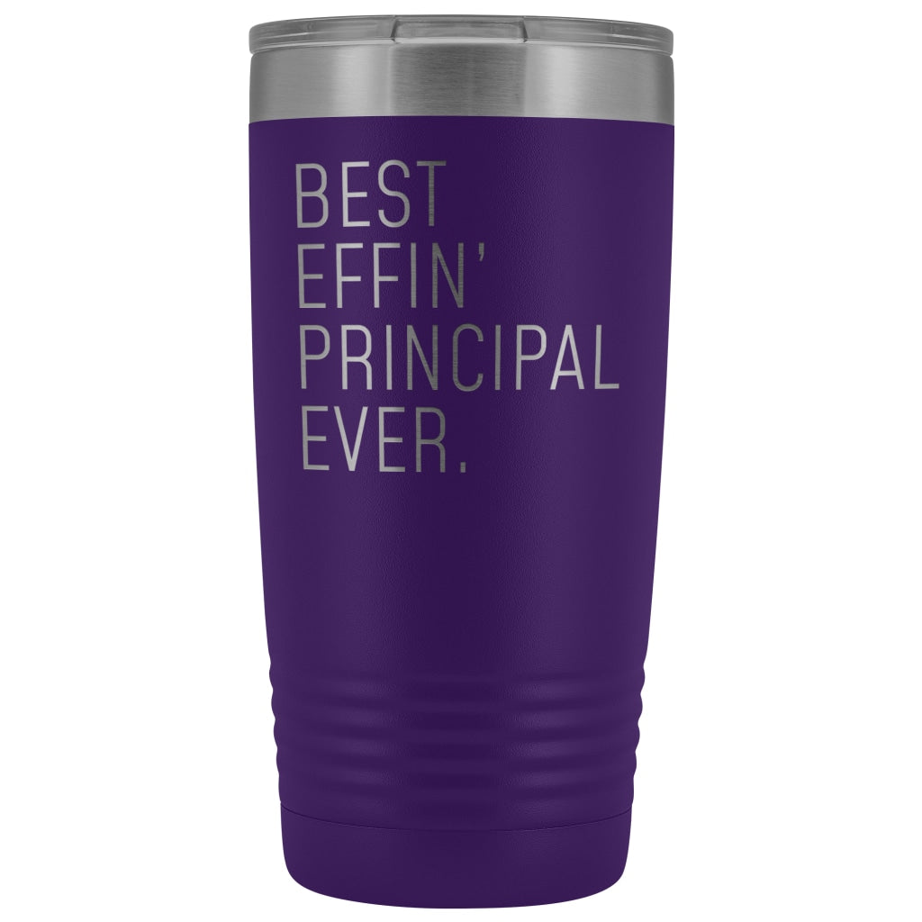 Personalized Principal Gift: Best Effin Principal Ever. Insulated Tumbler 20oz $29.99 | Purple Tumblers