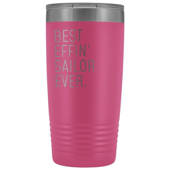 Personalized Sailor Gift: Best Effin Sailor Ever. Insulated Tumbler 20oz $29.99 | Pink Tumblers