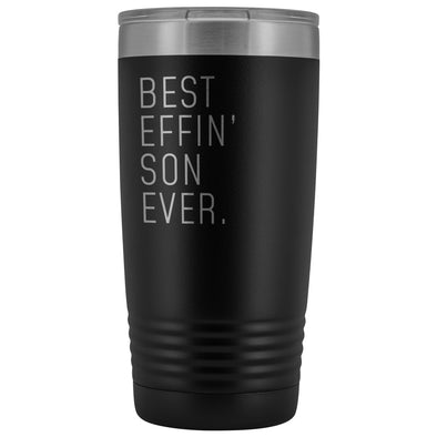Personalized Son Gift: Best Effin Son Ever. Insulated Tumbler 20oz $29.99 | Black Tumblers
