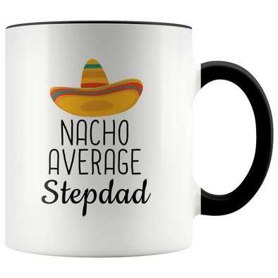 Personalized Step Dad Gifts Nacho Average Stepdad Mug Step Dad Fathers Day Gift $18.99 | Black Drinkware