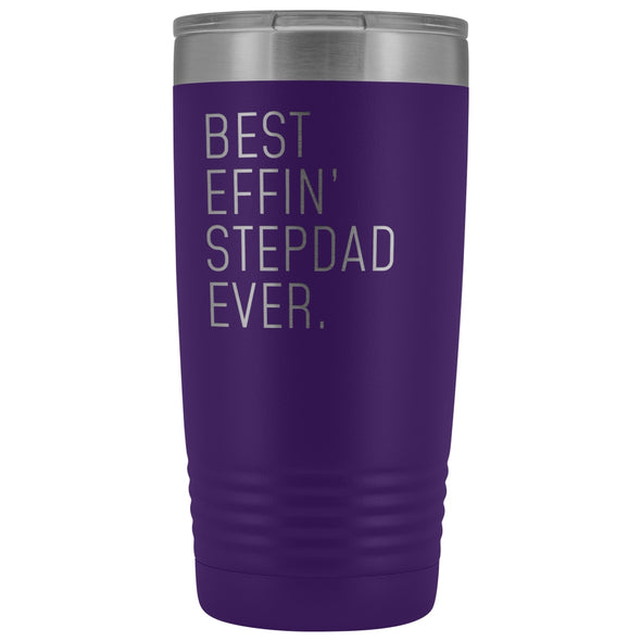 Personalized Stepdad Gift: Best Effin Stepdad Ever. Insulated Tumbler 20oz $29.99 | Purple Tumblers