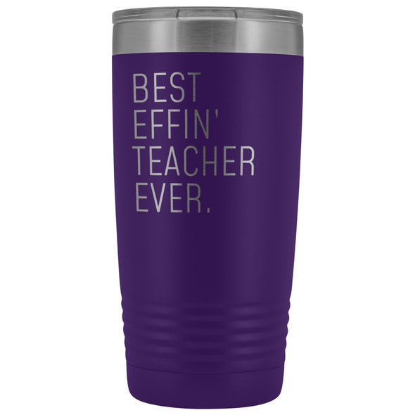 Personalized Teacher Gift: Best Effin Teacher Ever. Insulated Tumbler 20oz $29.99 | Purple Tumblers