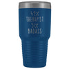 Personalized Therapist Gift: 49% Therapist 51% Badass Vacuum Insulated Tumbler 30oz $39.99 | Blue Tumblers