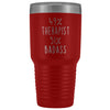 Personalized Therapist Gift: 49% Therapist 51% Badass Vacuum Insulated Tumbler 30oz $39.99 | Red Tumblers