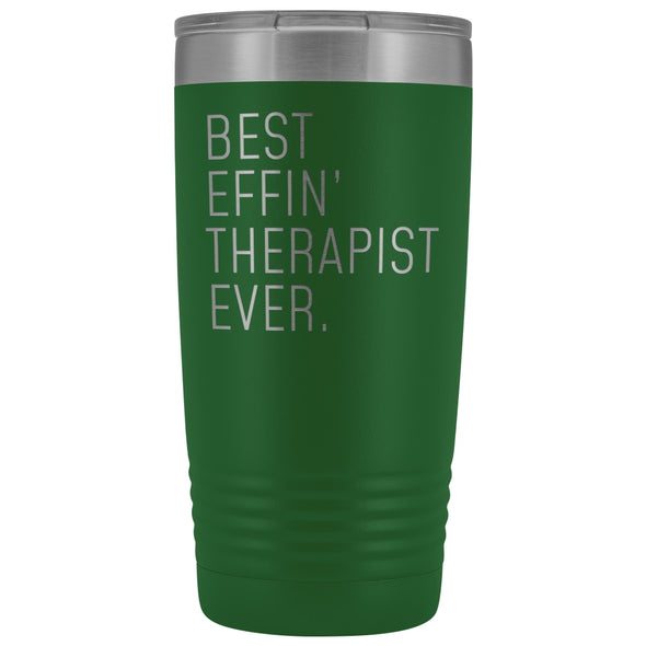 Personalized Therapist Gift: Best Effin Therapist Ever. Insulated Tumbler 20oz $29.99 | Green Tumblers