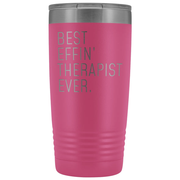 Personalized Therapist Gift: Best Effin Therapist Ever. Insulated Tumbler 20oz $29.99 | Pink Tumblers